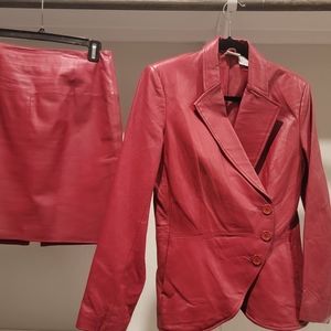 Red Leather Suit (Jacket and Skirt)